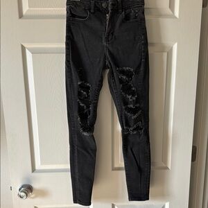 Hollister Black Distressed Women's Jeans